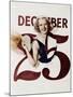 Woman Bursting Through Calendar on Christmas Day-null-Mounted Photo