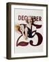 Woman Bursting Through Calendar on Christmas Day-null-Framed Photo