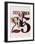 Woman Bursting Through Calendar on Christmas Day-null-Framed Photo