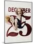 Woman Bursting Through Calendar on Christmas Day-null-Mounted Photo