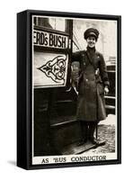 Woman Bus Conductor During WWI-null-Framed Stretched Canvas