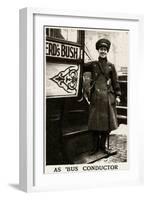 Woman Bus Conductor During WWI-null-Framed Art Print