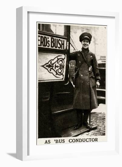 Woman Bus Conductor During WWI-null-Framed Art Print