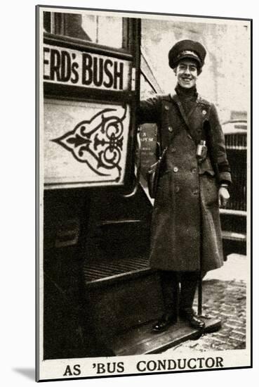 Woman Bus Conductor During WWI-null-Mounted Art Print