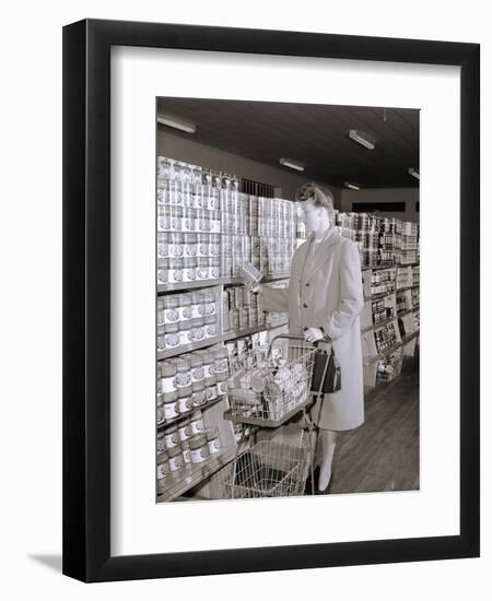 Woman Buying Food in Grocery Store-Philip Gendreau-Framed Photographic Print