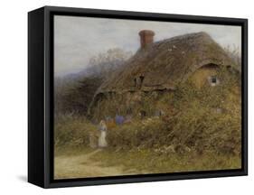 Woman by a Cottage Gate-Helen Allingham-Framed Stretched Canvas