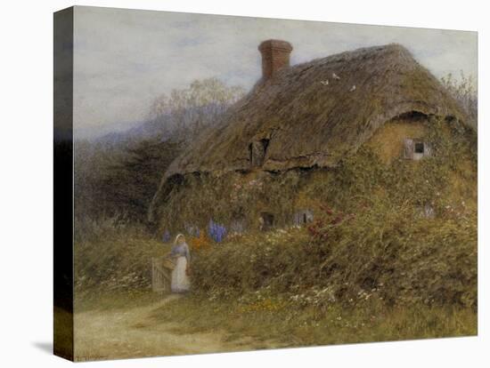 Woman by a Cottage Gate-Helen Allingham-Stretched Canvas