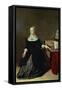 Woman by a Virginal-Godaert Kamper-Framed Stretched Canvas