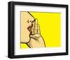 Woman Calling Spread the Word-null-Framed Art Print