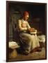 Woman Carding Wool-Jean-François Millet-Framed Giclee Print