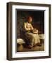 Woman Carding Wool-Jean-François Millet-Framed Giclee Print