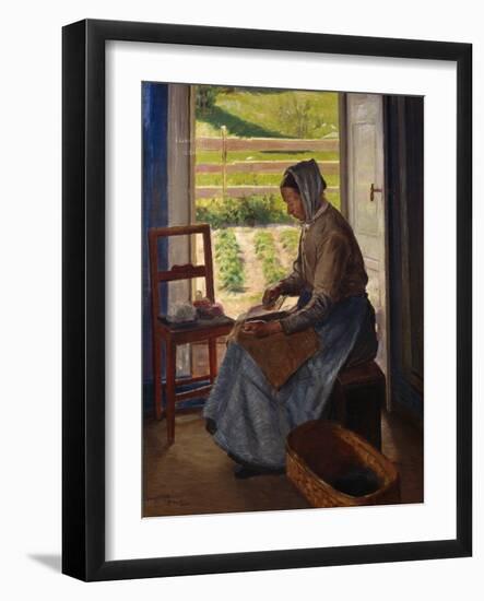 Woman Carding-Thomas Fearnley-Framed Giclee Print