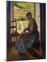 Woman Carding-Thomas Fearnley-Mounted Giclee Print