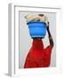 Woman Carrying a Bowl on Her Head, Saint Louis, Senegal, West Africa, Africa-Godong-Framed Photographic Print