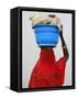 Woman Carrying a Bowl on Her Head, Saint Louis, Senegal, West Africa, Africa-Godong-Framed Stretched Canvas