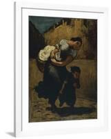 Woman Carrying a Bundle with a Girl in the Street, 1850-Honore Daumier-Framed Giclee Print