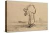 Woman Carrying a Sack on Her Back-Jean-Francois Millet-Stretched Canvas