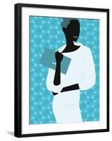 Woman Carrying Clutch Purse-null-Framed Giclee Print