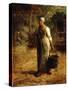 Woman Carrying Firewood and a Pail, C.1858-60-Jean-François Millet-Stretched Canvas