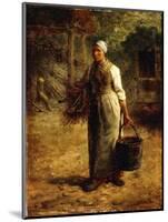 Woman Carrying Firewood and a Pail, C.1858-60-Jean-François Millet-Mounted Giclee Print
