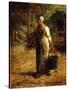 Woman Carrying Firewood and a Pail, C.1858-60-Jean-François Millet-Stretched Canvas