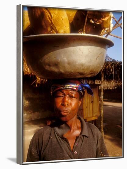 Woman Carrying Pan Filled with Baobab Fruit, Boku, Ghana-Alison Jones-Framed Photographic Print