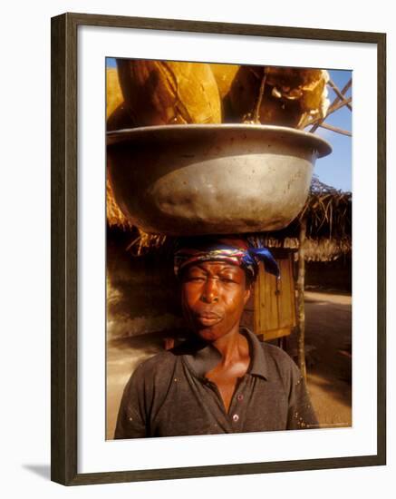 Woman Carrying Pan Filled with Baobab Fruit, Boku, Ghana-Alison Jones-Framed Photographic Print