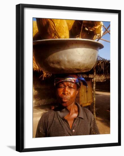 Woman Carrying Pan Filled with Baobab Fruit, Boku, Ghana-Alison Jones-Framed Photographic Print