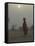 Woman Carrying Water Jar in Sand Storm, Thar Desert, Rajasthan, India-Keren Su-Framed Stretched Canvas