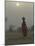 Woman Carrying Water Jar in Sand Storm, Thar Desert, Rajasthan, India-Keren Su-Mounted Photographic Print