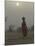 Woman Carrying Water Jar in Sand Storm, Thar Desert, Rajasthan, India-Keren Su-Mounted Photographic Print