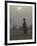 Woman Carrying Water Jar in Sand Storm, Thar Desert, Rajasthan, India-Keren Su-Framed Photographic Print