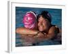 Woman Celebrating Her Victory in Swimming Race-null-Framed Photographic Print