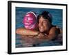 Woman Celebrating Her Victory in Swimming Race-null-Framed Photographic Print
