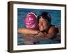 Woman Celebrating Her Victory in Swimming Race-null-Framed Photographic Print