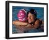 Woman Celebrating Her Victory in Swimming Race-null-Framed Photographic Print