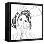 Woman Chatting on the Phone, Pop Art Illustration-Eva Andreea-Framed Stretched Canvas