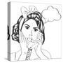 Woman Chatting on the Phone, Pop Art Illustration-Eva Andreea-Stretched Canvas