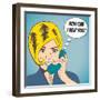 Woman Chatting on the Phone, Pop Art Illustration-Eva Andreea-Framed Art Print