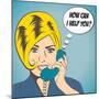 Woman Chatting on the Phone, Pop Art Illustration-Eva Andreea-Mounted Art Print