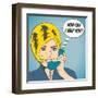 Woman Chatting on the Phone, Pop Art Illustration-Eva Andreea-Framed Art Print