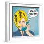 Woman Chatting on the Phone, Pop Art Illustration-Eva Andreea-Framed Art Print