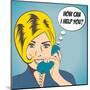 Woman Chatting on the Phone, Pop Art Illustration-Eva Andreea-Mounted Art Print