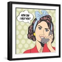 Woman Chatting on the Phone, Pop Art Illustration-Eva Andreea-Framed Art Print