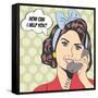 Woman Chatting on the Phone, Pop Art Illustration-Eva Andreea-Framed Stretched Canvas