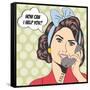 Woman Chatting on the Phone, Pop Art Illustration-Eva Andreea-Framed Stretched Canvas