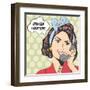 Woman Chatting on the Phone, Pop Art Illustration-Eva Andreea-Framed Art Print