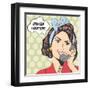 Woman Chatting on the Phone, Pop Art Illustration-Eva Andreea-Framed Art Print