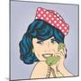 Woman Chatting on the Phone, Pop Art Illustration-Eva Andreea-Mounted Premium Giclee Print