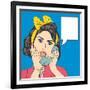 Woman Chatting on the Phone, Pop Art Illustration-Eva Andreea-Framed Art Print